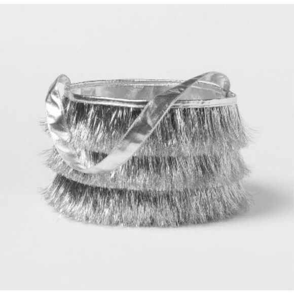 Target Spritz silver disco fringe Easter basket bag - Picture 1 of 9